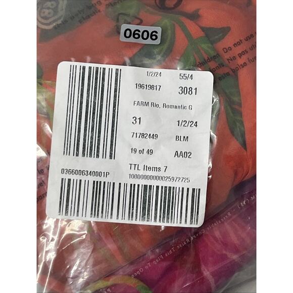 Farm Rio Crop Top XL Floral Romantic Garden Bandeau Strappy Smocked Colorful - Picture 9 of 9